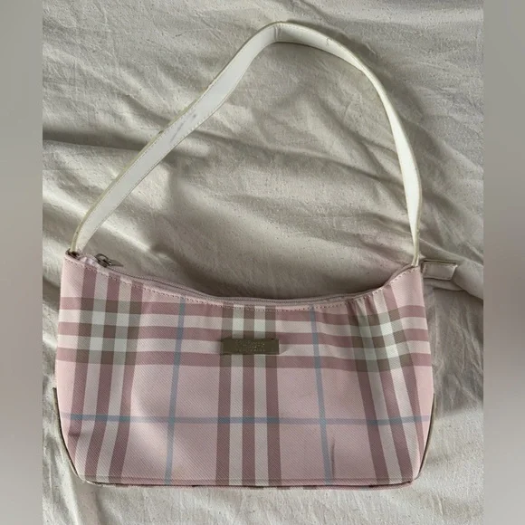Burberry Blue Label Pink Nova Check Shoulder Bag Y2K Coquette - Picture 2 of 9